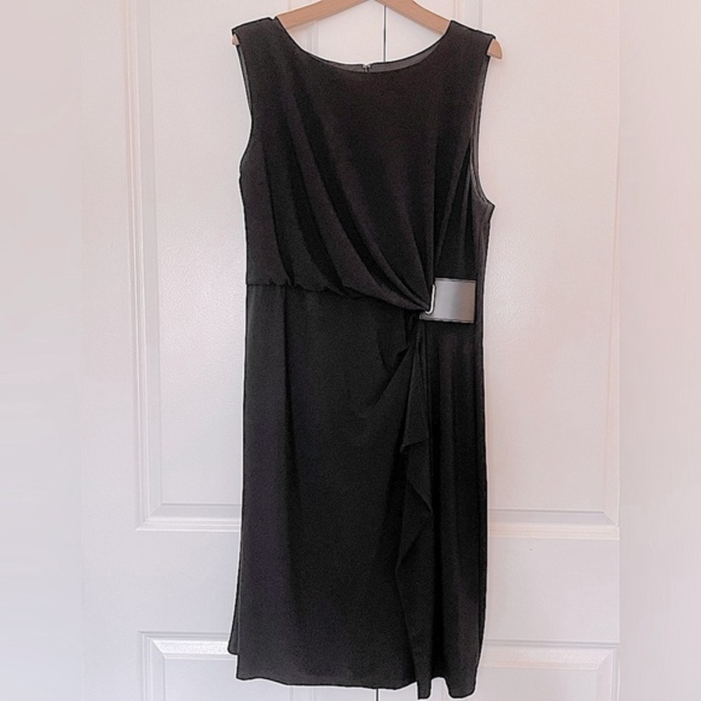 Tommy Hilfiger black dress with belted detail; fully lined; all season; Size 14